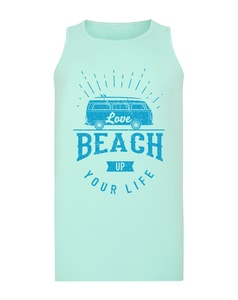 Bigdude Small Print Sleeveless T-Shirt Mint Green
